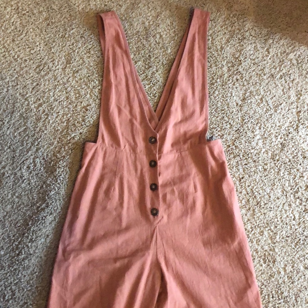 Coral Buttoned Jumpsuit